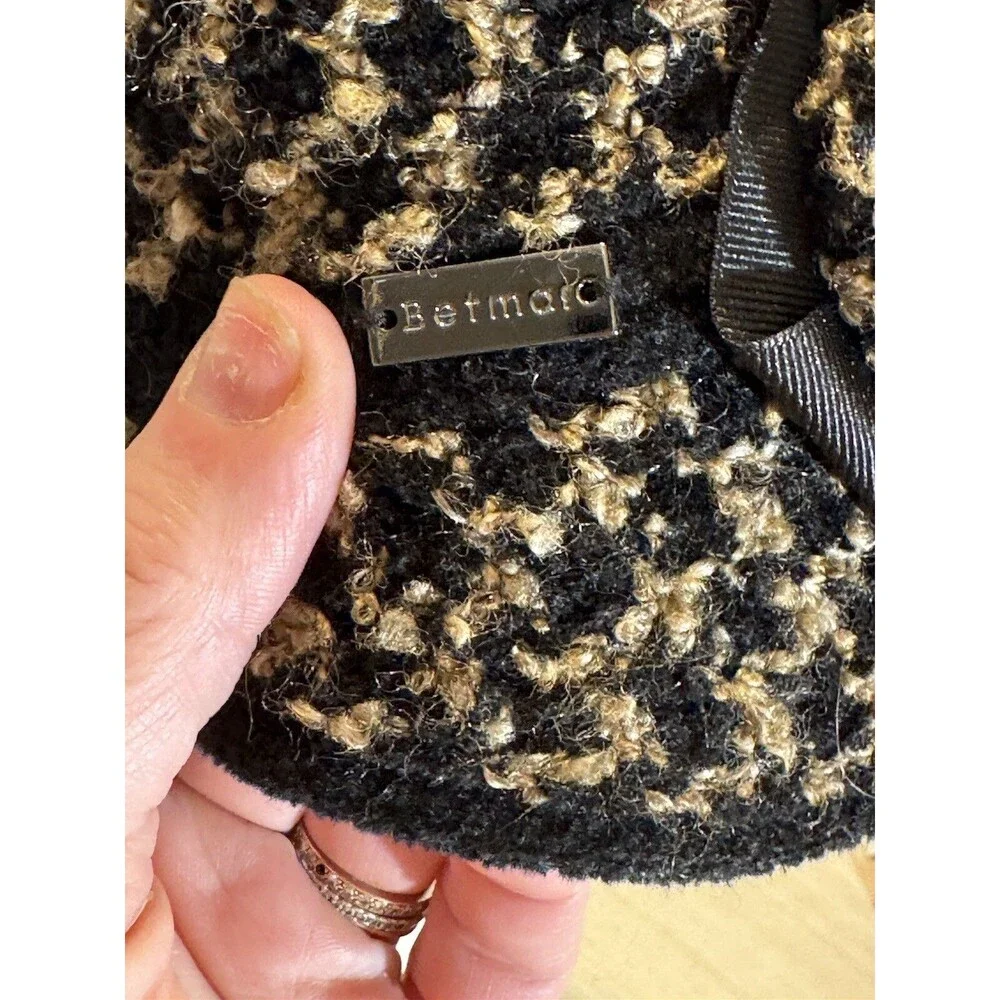 Betmar New York Women’s Knotted Flower Cloche Hat Black & Gold One Size Cottage